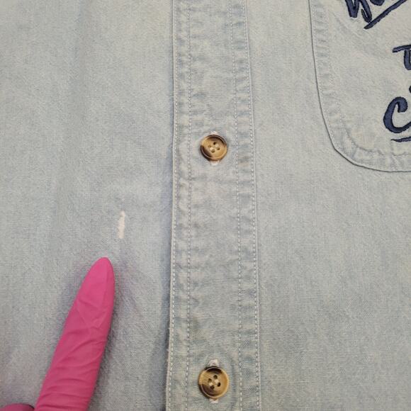 Vintage 90s Looney-Tunes Duffy-Duck Shirt M/L 22x29 Faded Blue - Picture 6 of 16